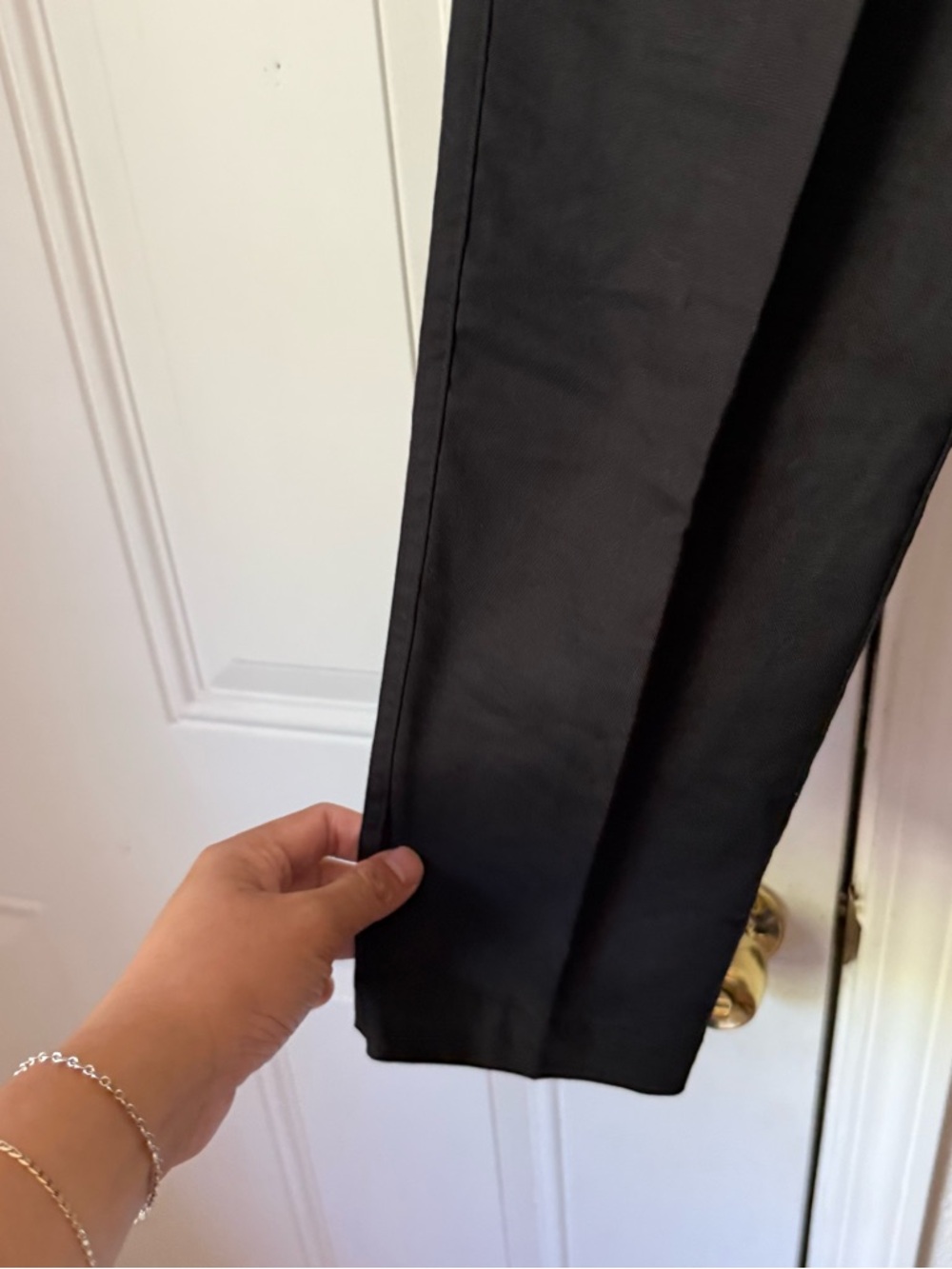 WILDFANG black cotton elastic drawstring essential slim‎ leg trousers pants - Picture 2 of 7